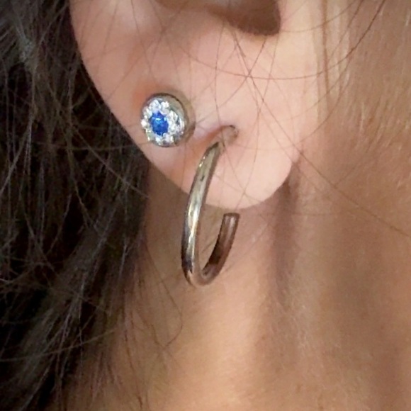 Stainless Steel Huggie Hoop Earrings 15mm - Picture 7 of 7